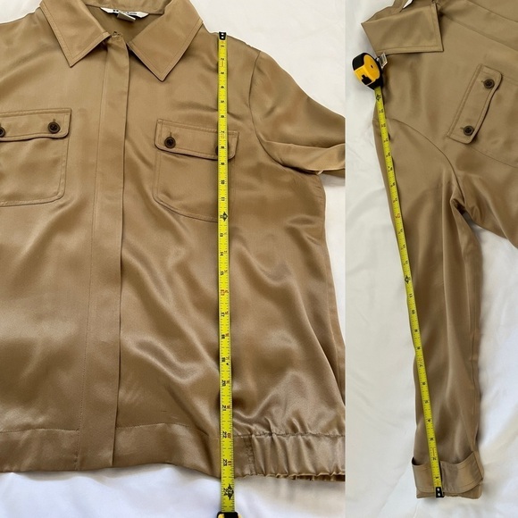 SILK 2 Piece Nygard Collection Bomber Style Jacket Cargo Pants Safari Chic - Picture 12 of 16